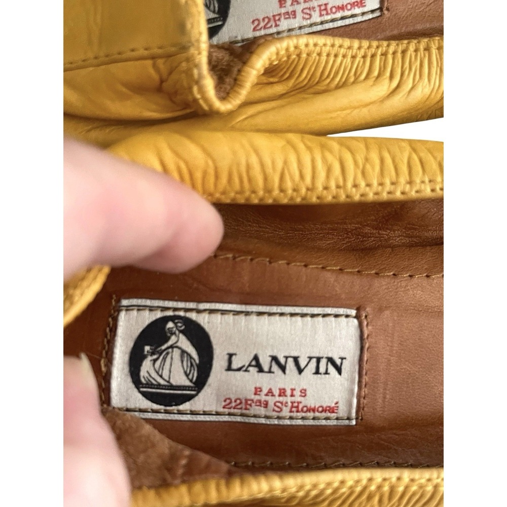 Lanvin Paris Yellow Soft Leather Ballet Flats Sz 39 Balletcore Quiet Luxury - Picture 4 of 13
